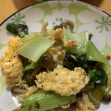 青梗菜と炒り卵の炒め物